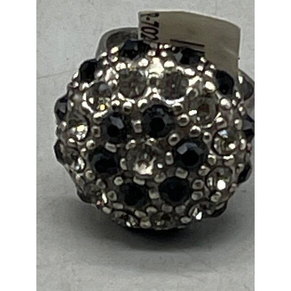 Mariana ring crystals circle one size handmade E-7020 280215 black READ NEW - Picture 2 of 6